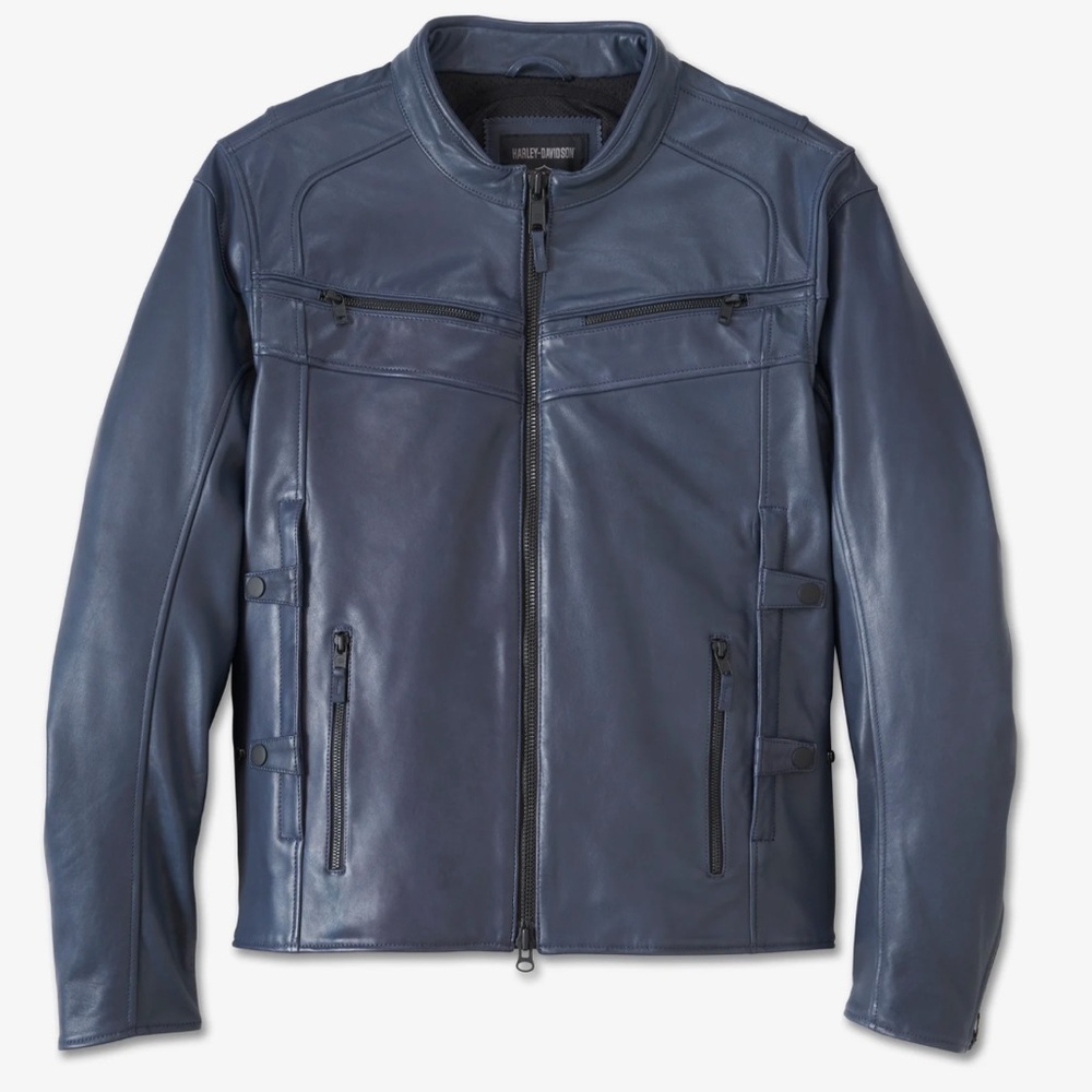 Harley-Davidson Capitol Triple Vent System 2.0leather jacket ombre blue Size 3XL